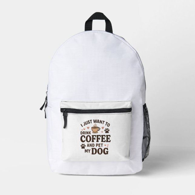 Funny Dog Lover Mug Dog Mom Dog Dad Printed Backpack (Front)