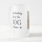 Funny Dog Lover Personalized Pet Photo Frosted Glass Beer Mug (Front Left)