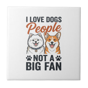 Funny Dog Lover Quote Vintage Engraving Vector Des Ceramic Tile