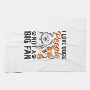 Funny Dog Lover Quote Vintage Engraving Vector Des Kitchen Towel