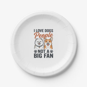 Funny Dog Lover Quote Vintage Engraving Vector Des Paper Plates
