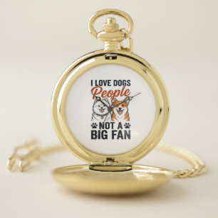 Funny Dog Lover Quote Vintage Engraving Vector Des Pocket Watch