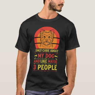 Funny Dog Lover Retro Sunset Typography T-Shirt