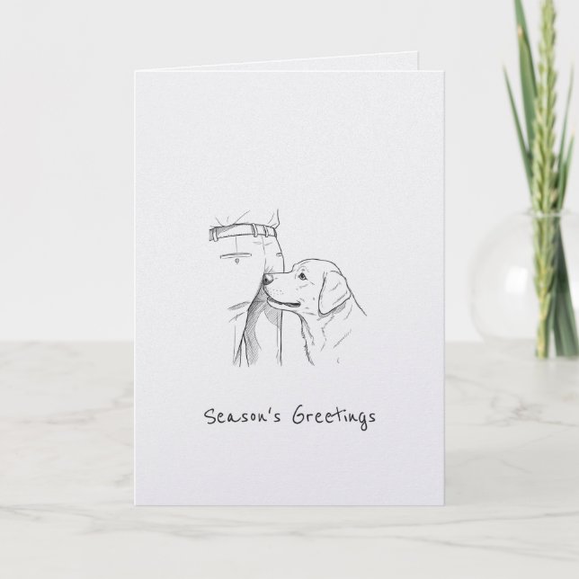 Funny Dog Lover Season's Greetings Christmas Card (Front)