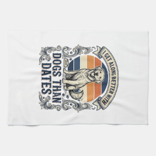 Funny Dog Lover Shirt Vintage Engraving Quote Desi Kitchen Towel