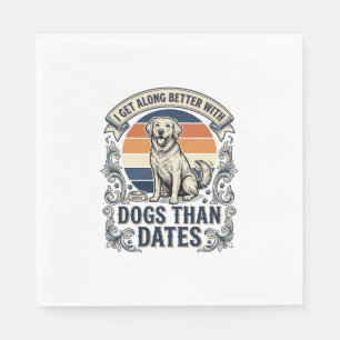 Funny Dog Lover Shirt Vintage Engraving Quote Desi Napkins