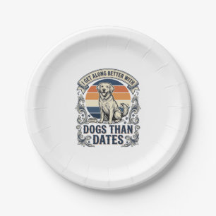 Funny Dog Lover Shirt Vintage Engraving Quote Desi Paper Plates