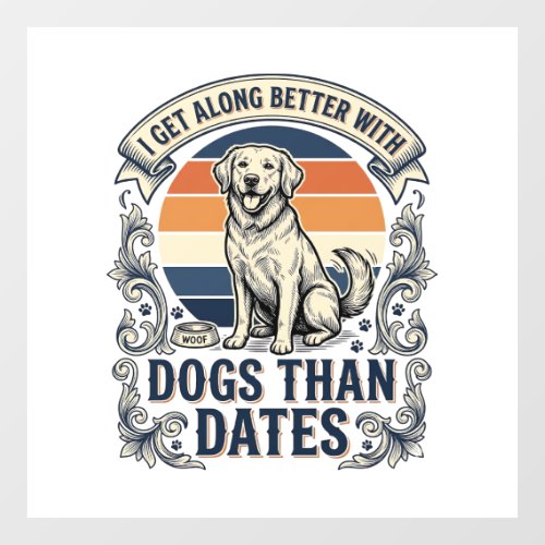 Funny Dog Lover Shirt Vintage Engraving Quote Desi Window Cling
