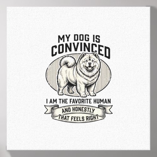 Funny Dog Lover Shirt with Vintage Engraved Chow C Canvas Photo Tile