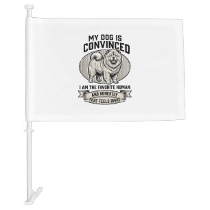 Funny Dog Lover Shirt with Vintage Engraved Chow C Car Flag