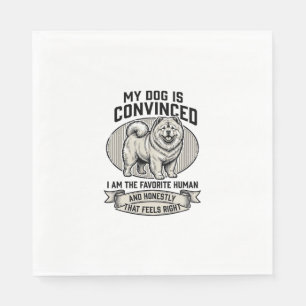 Funny Dog Lover Shirt with Vintage Engraved Chow C Napkins