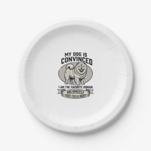 Funny Dog Lover Shirt with Vintage Engraved Chow C Paper Plates