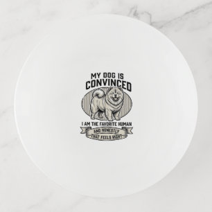 Funny Dog Lover Shirt with Vintage Engraved Chow C Trinket Tray