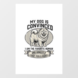 Funny Dog Lover Shirt with Vintage Engraved Chow C Window Cling