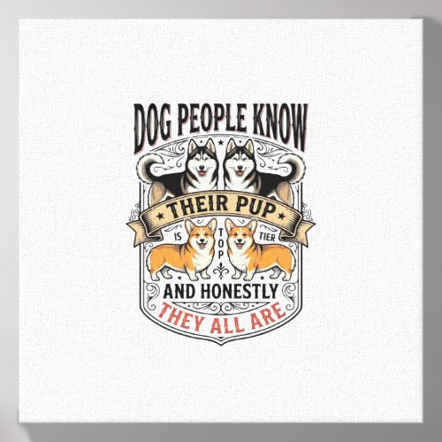 Funny Dog Lover Shirt with Vintage Puppy Debate De Canvas Photo Tile