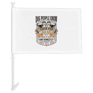 Funny Dog Lover Shirt with Vintage Puppy Debate De Car Flag