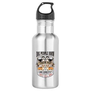 Funny Dog Lover Shirt with Vintage Puppy Debate De Stainless Steel Water Bottle