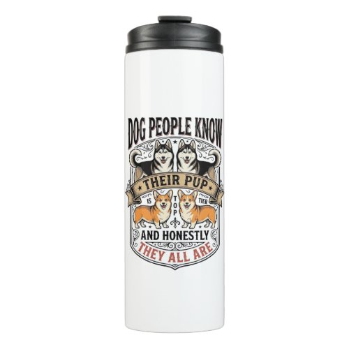 Funny Dog Lover Shirt with Vintage Puppy Debate De Thermal Tumbler