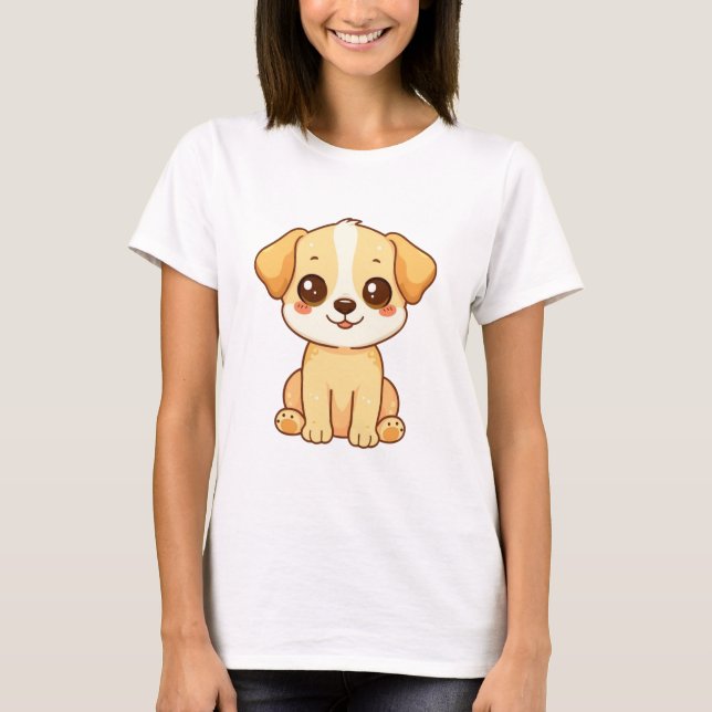 Funny Dog Lover T-Shirt Cute Puppy  (Front)