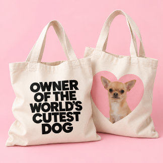 Funny Dog Lover Tote Dog Mom Dog Dad Add Pet Photo Bag