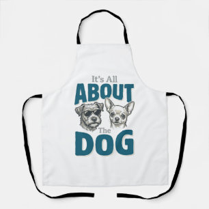 Funny Dog Lover Vintage Engraving Graphic_1 Apron