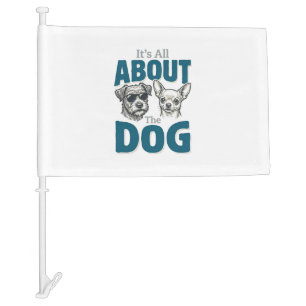 Funny Dog Lover Vintage Engraving Graphic_1 Car Flag