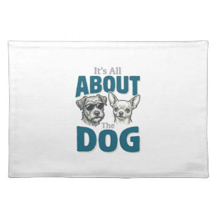 Funny Dog Lover Vintage Engraving Graphic_1 Cloth Placemat