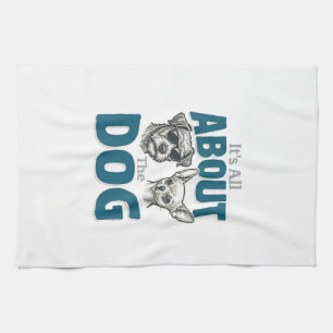 Funny Dog Lover Vintage Engraving Graphic_1 Kitchen Towel