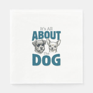 Funny Dog Lover Vintage Engraving Graphic_1 Napkins