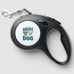 Funny Dog Lover Vintage Engraving Graphic_1 Retractable Pet Leash