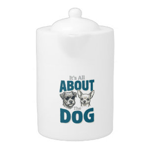 Funny Dog Lover Vintage Engraving Graphic_1 Teapot