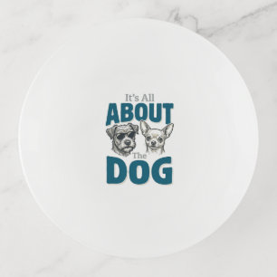Funny Dog Lover Vintage Engraving Graphic_1 Trinket Tray