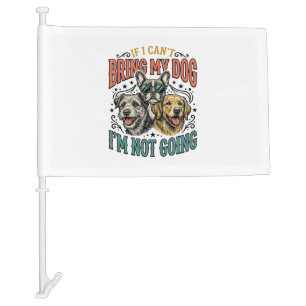 Funny Dog Lover Vintage Engraving Quote Design (2) Car Flag