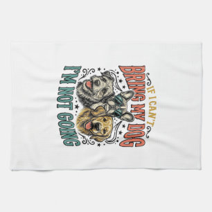 Funny Dog Lover Vintage Engraving Quote Design (2) Kitchen Towel