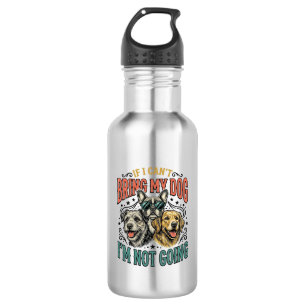 Funny Dog Lover Vintage Engraving Quote Design (2) Stainless Steel Water Bottle