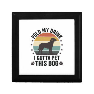 Funny Dog Lover Vintage Fold My Drink Pet This Dog Gift Box