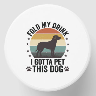 Funny Dog Lover Vintage Fold My Drink Pet This Dog Mini Candle Favors