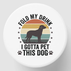 Funny Dog Lover Vintage Fold My Drink Pet This Dog Mini Candle Favors