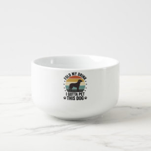 Funny Dog Lover Vintage Fold My Drink Pet This Dog Soup Mug