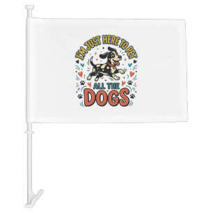 Funny Dog Lover Vintage Pet All The Dogs Design_1 Car Flag