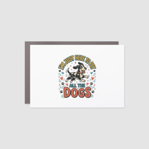 Funny Dog Lover Vintage Pet All The Dogs Design_1 Car Magnet