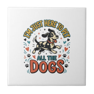 Funny Dog Lover Vintage Pet All The Dogs Design_1 Ceramic Tile