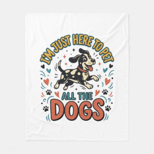 Funny Dog Lover Vintage Pet All The Dogs Design_1 Fleece Blanket