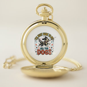 Funny Dog Lover Vintage Pet All The Dogs Design_1 Pocket Watch