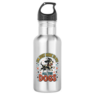 Funny Dog Lover Vintage Pet All The Dogs Design_1 Stainless Steel Water Bottle