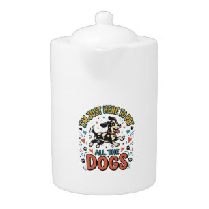 Funny Dog Lover Vintage Pet All The Dogs Design_1 Teapot