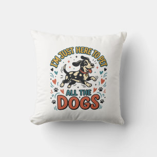 Funny Dog Lover Vintage Pet All The Dogs Design_1 Throw Pillow