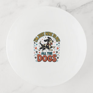 Funny Dog Lover Vintage Pet All The Dogs Design_1 Trinket Tray