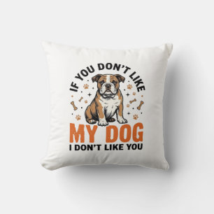 Funny Dog Lover Vintage Puppy Quote Shirt Design_1 Throw Pillow