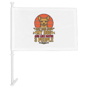 Funny Dog Lover Vintage Quote Vector Design_1 Car Flag